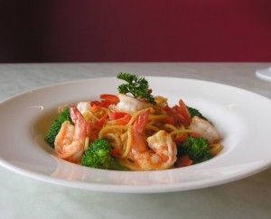 Simply heavenly and the sweet, spicy and cheesy pasta with generous amount of prawns and fresh broccoli for joyful pleasures.